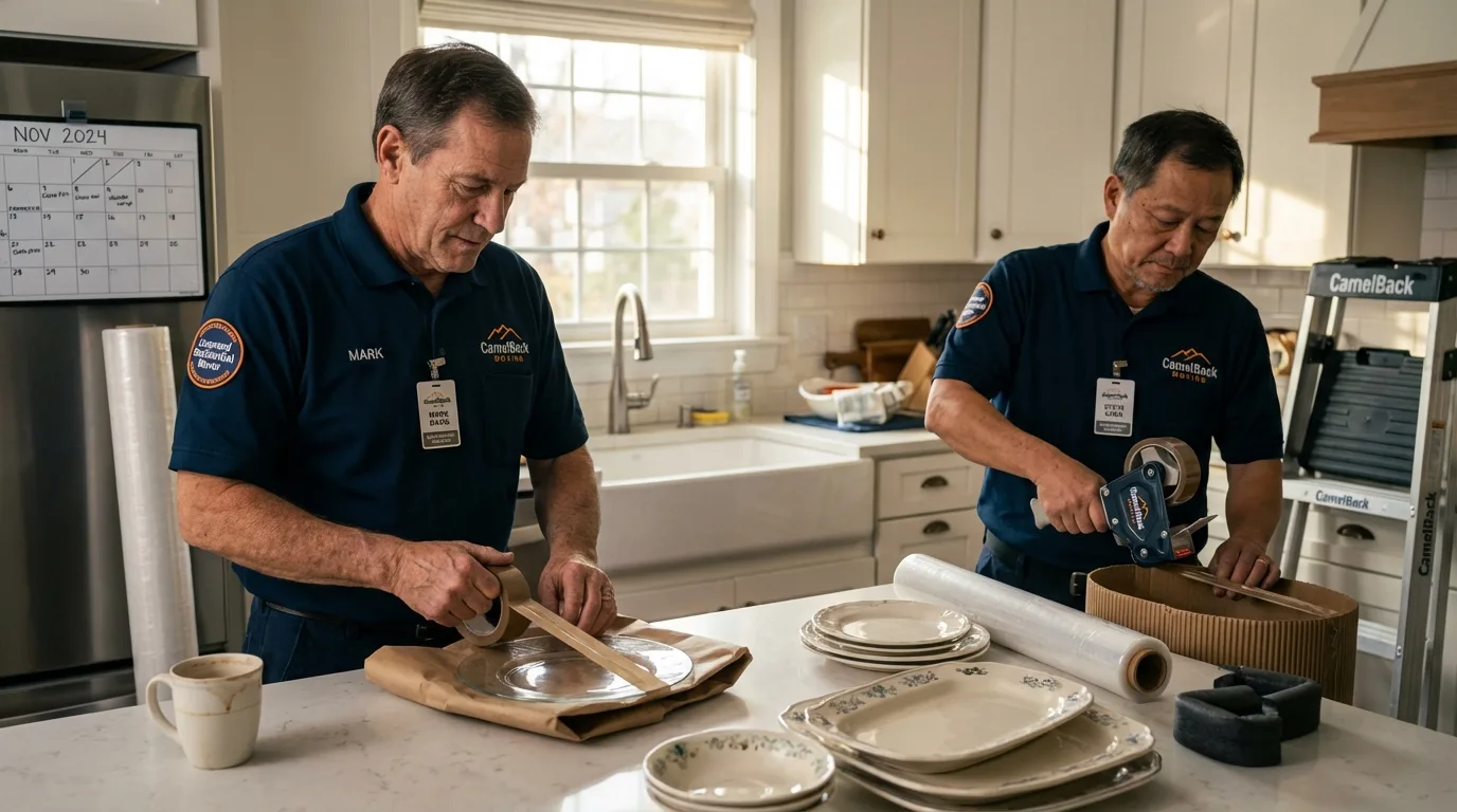 Professional crew packing kitchen dishware in Cornville, AZ